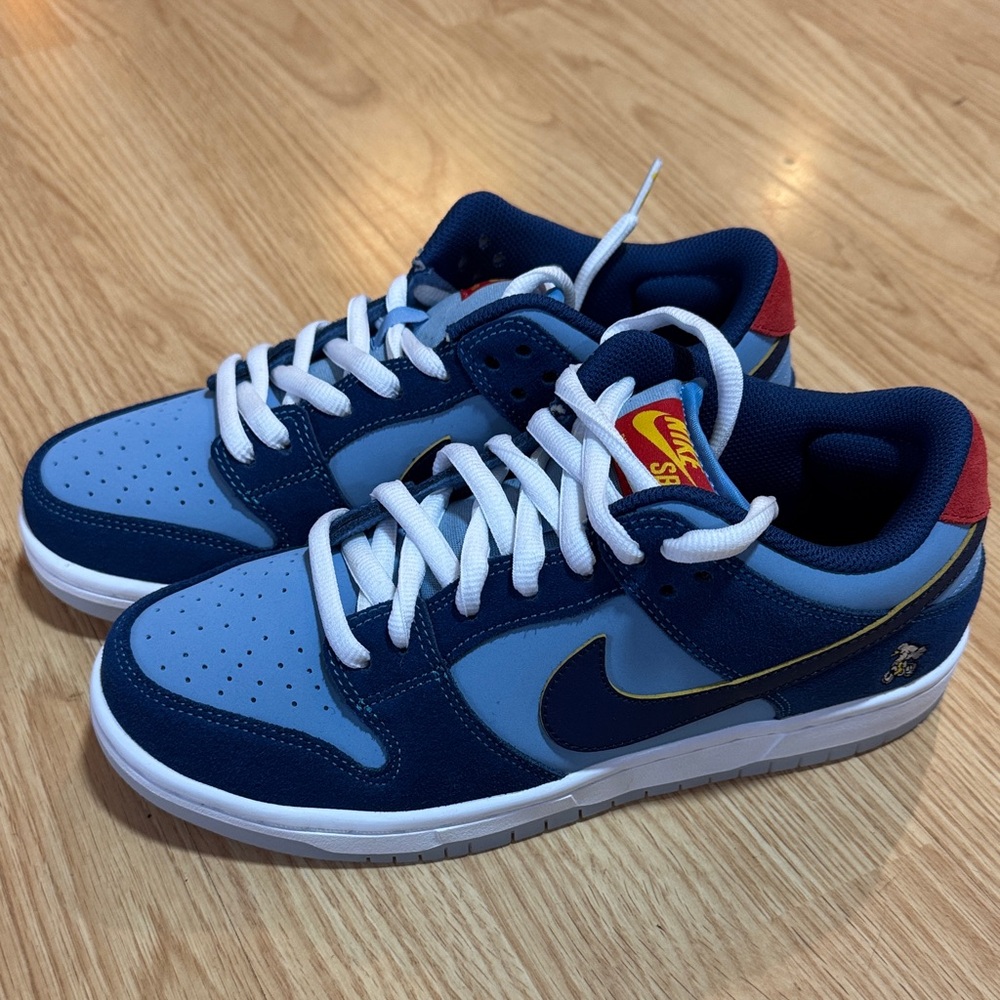 Nike Why So Sad, Blue and Gold Sneakers